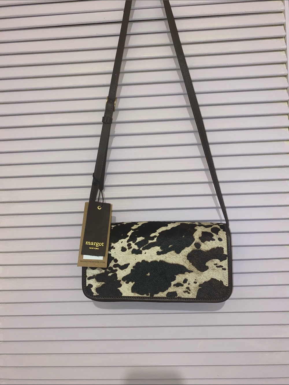 Margo New York NWT Leather Crossbody Kaye Bag in Black & White